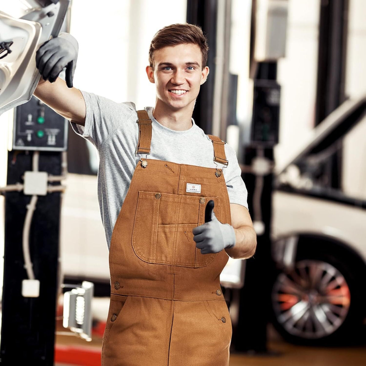 š„Last Day Promotionš„Men's Denim Bib Overalls, Workwear with Adjustable Straps and Convenient Tool Pockets