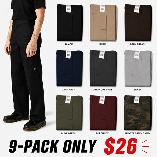 Men's Loose-fitting Cargo Pants with Reinforced Knees