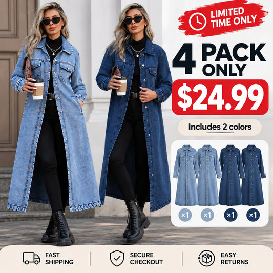 Women's Classic Long Denim Jacket