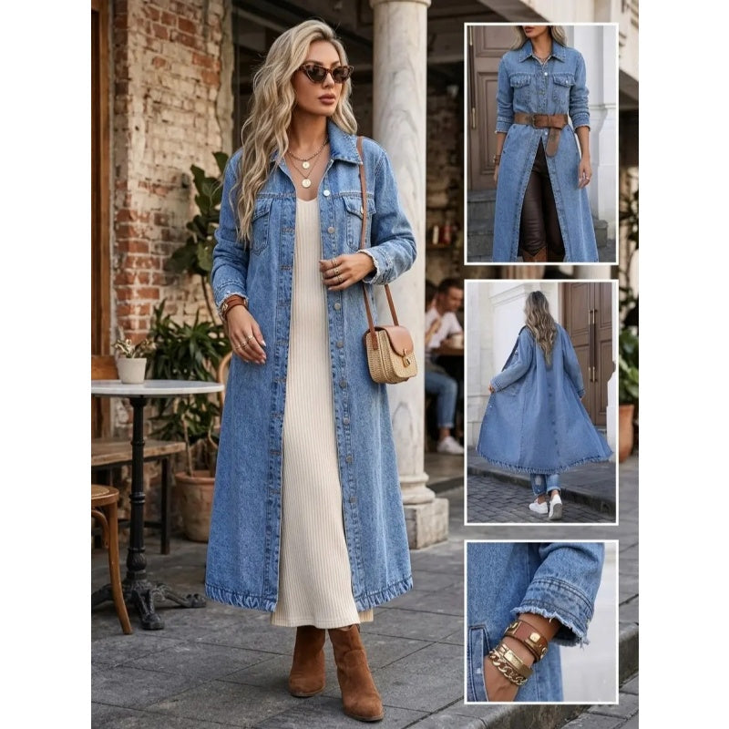 Women's Classic Long Denim Jacket